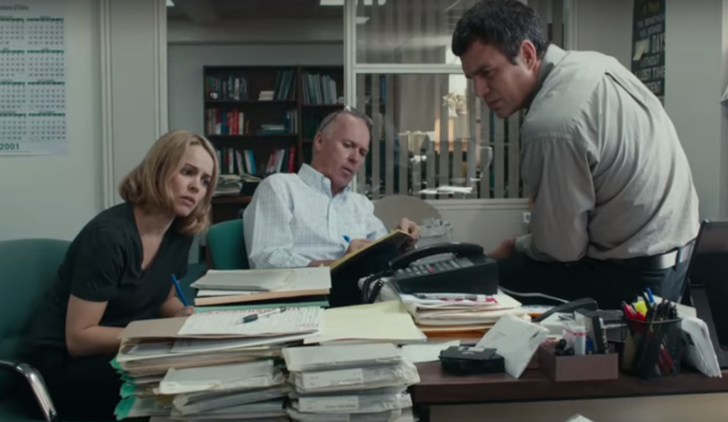 Rachel McAdams, Michael Keaton and Mark Ruffalo in SPOTLIGHT