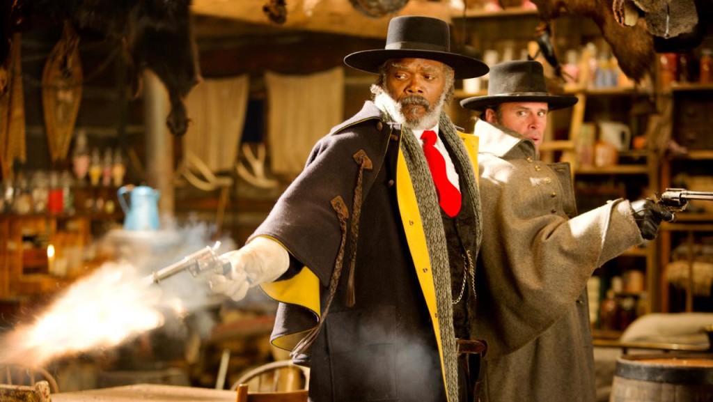 Samuel L. Jackson and Walton Goggins in THE HATEFUL EIGHT