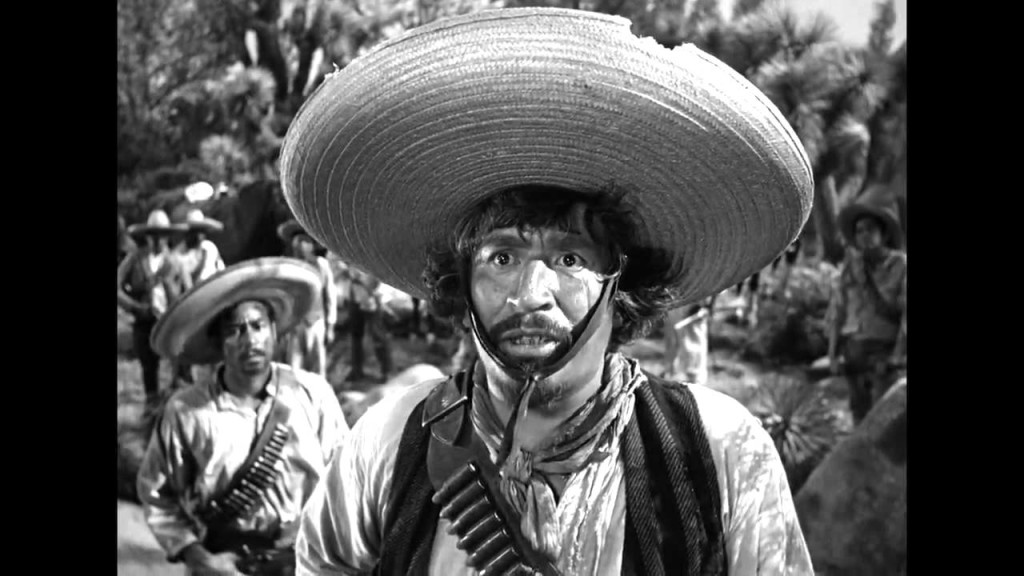 Alfonso Bedoya in THE TREASURE OF THE SIERRA MADRE: Badges? We ain't got no badges. We don't need no badges. I don't have to show you any stinking badges.