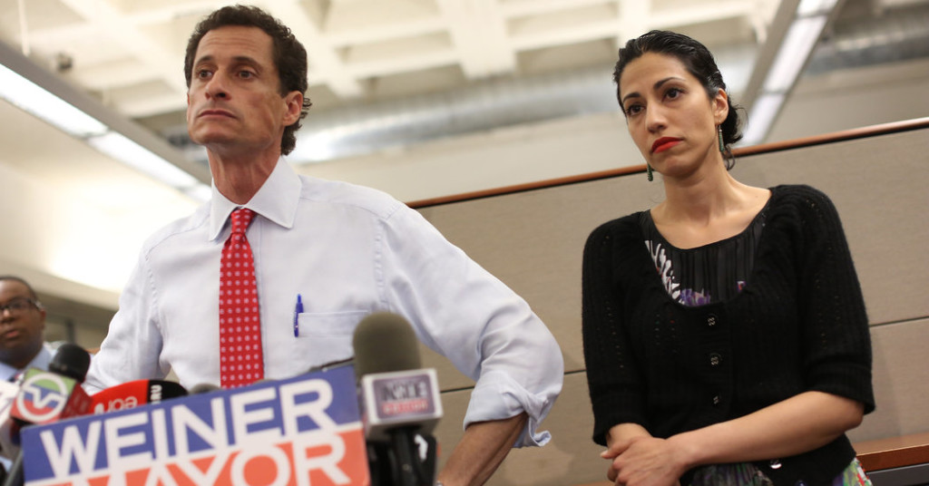 Anthony Weiner and Huma Abedin in WEINER