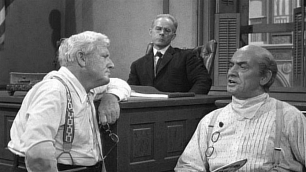 Spencer Tracy, Harry Morgan and Fredric March in INHERIT THE WIND